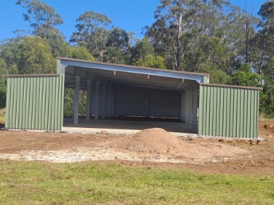 Skillion roof farm shed