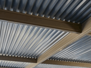Galvanised steel carport roof