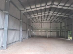 Inside of gable roof shed