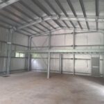 Inside of galvanised farm shed